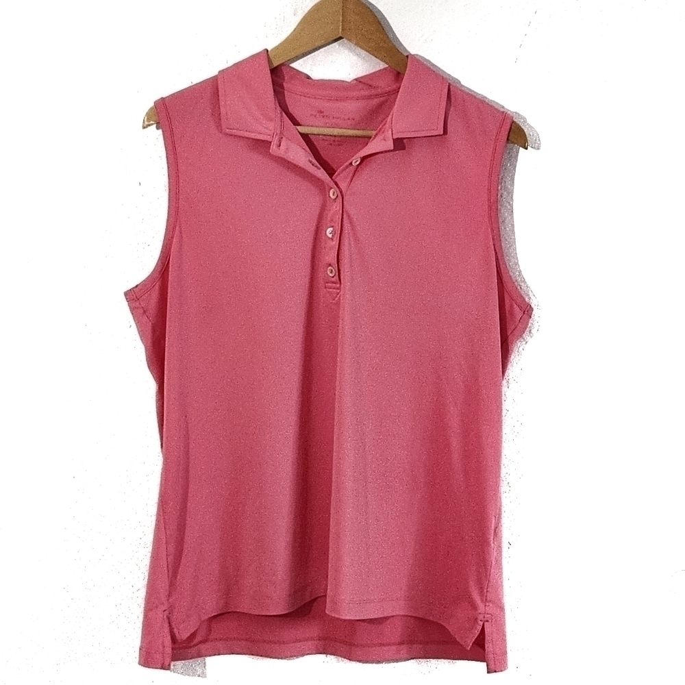 Peter Millar Wicking Pink Sleeveless Polo Shirt
